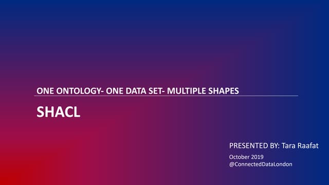 One Ontology, One Data Set, Multiple Shapes with SHACL