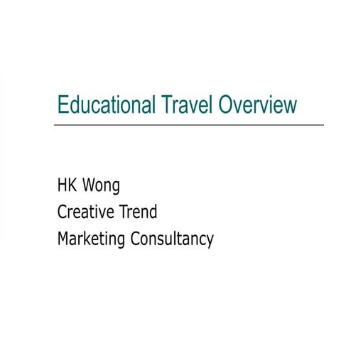 Educational travel overview