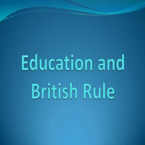 Education and British Rule