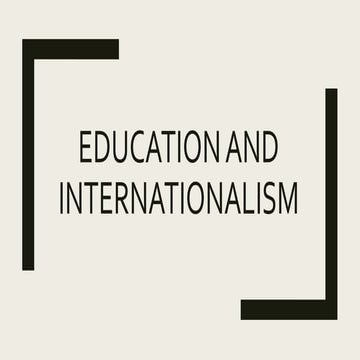 Education and internationalism