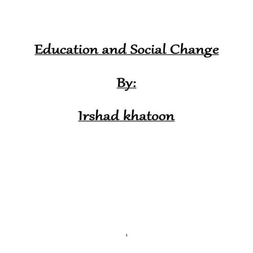 Education and social change 