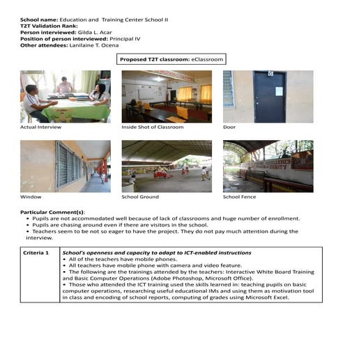 Education and training center school ii | PDF