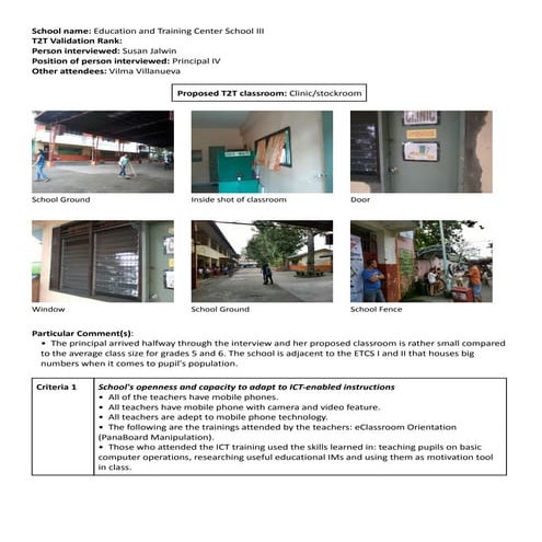 Education and training center school iii