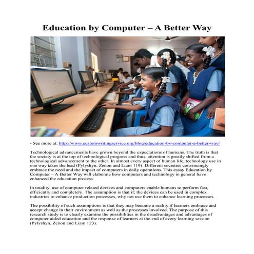 Education by computer – a better way