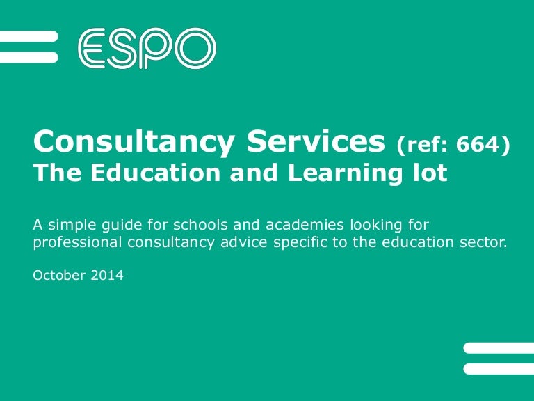 Education consultancy services from ESPO