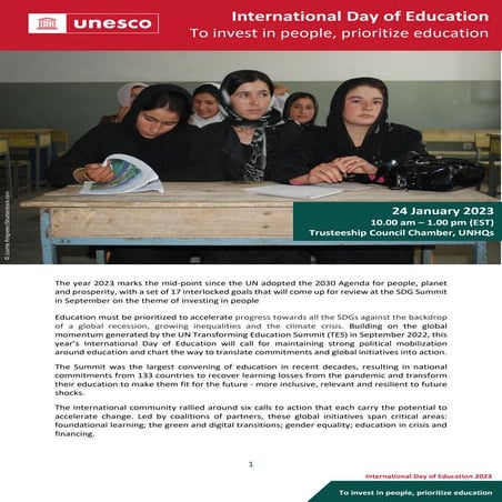 International Day of Education 2024 - January 24th - Learning for ...