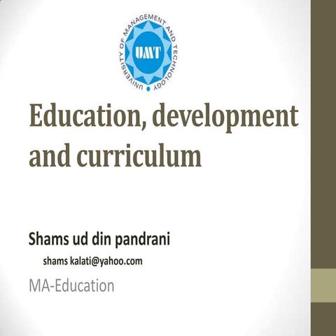Education, development and curriculum