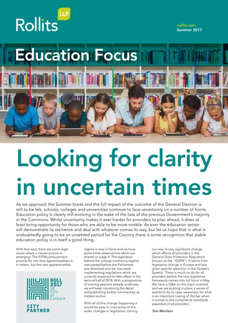 Rollits Education Focus Summer 2017