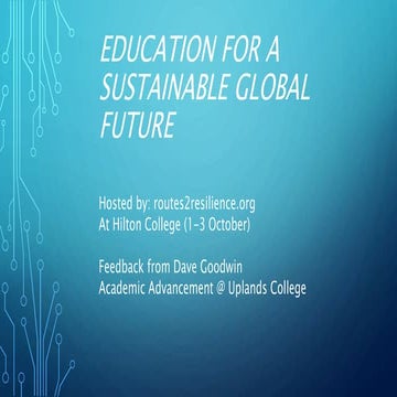 Education for a Sustainable Global Future