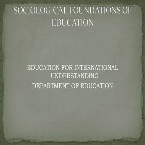 Sociology Education for international understanding