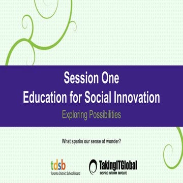 Education for Social Innovation - Session 1