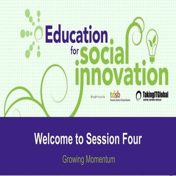 TIGed Education for Social Innovation Course: Session 4