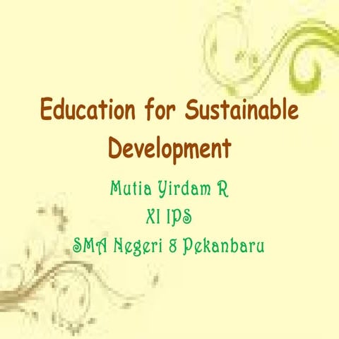 Education for sustainable development (ESD) | PPTX