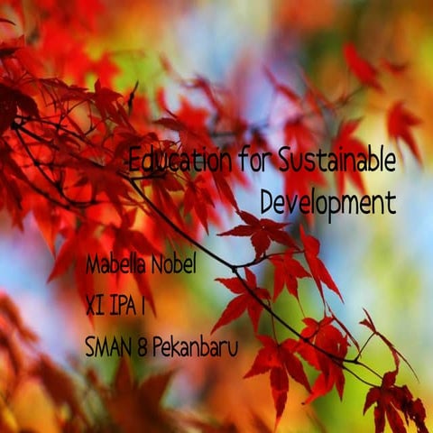 Education of sustainable development | PPTX
