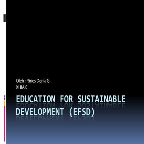 Education for sustainable development (ef sd)