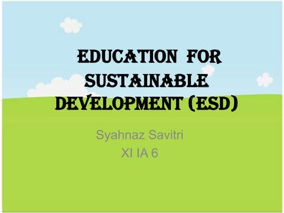 Education for sustainable development | PPTX