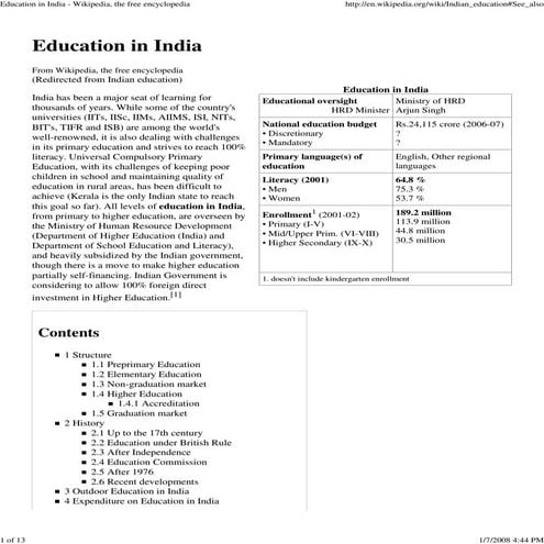 Educationin India