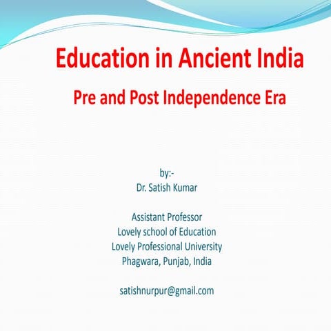 Education in India past and present