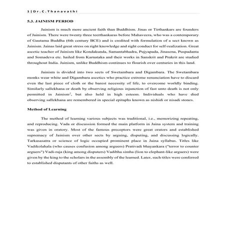 Education in jainism period - thanavathi