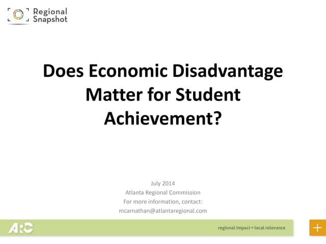 Does Economic Disadvantage Matter for Student Achievement in the Atlanta Region?
