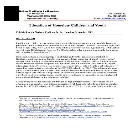 Education Of Homeless Childeren