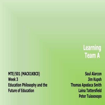 Education Philosophy and the Future of Education 