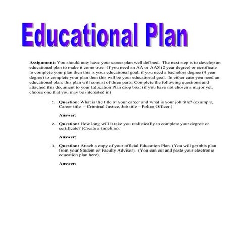 Education plan
