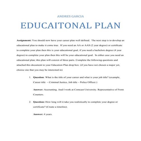 Education plan | DOC