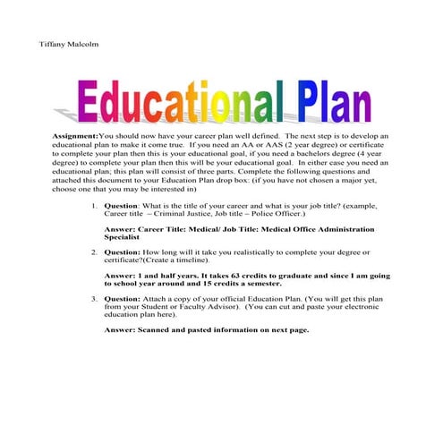 Education plan | DOC