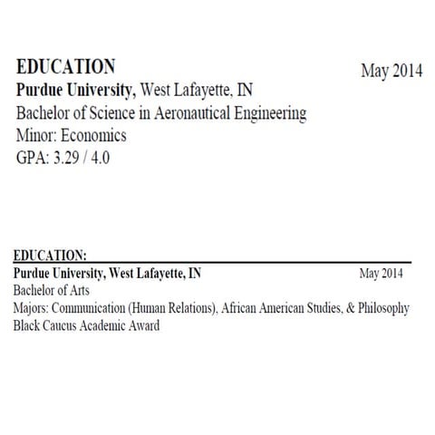Education Section Examples | PPTX