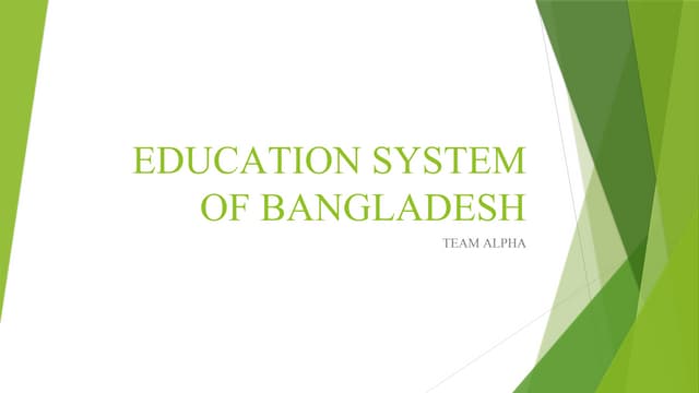 Education system of Bangladesh