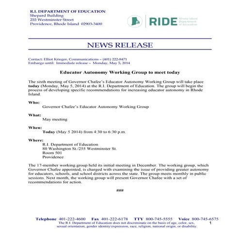 Educator autonomy advisory 5 5-14