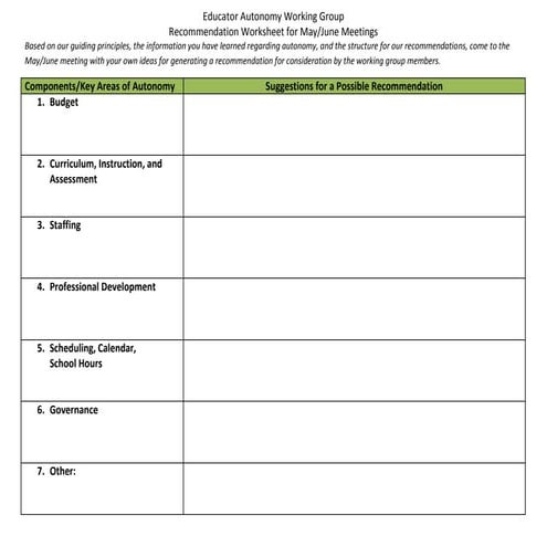 Educator autonomy recommendationworksheet_5 5 14