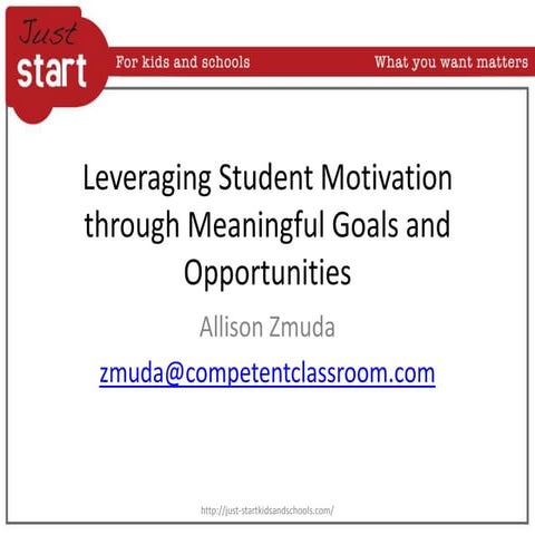 Leveraging Student Motivation through Meaningful Goals and Opportunities
