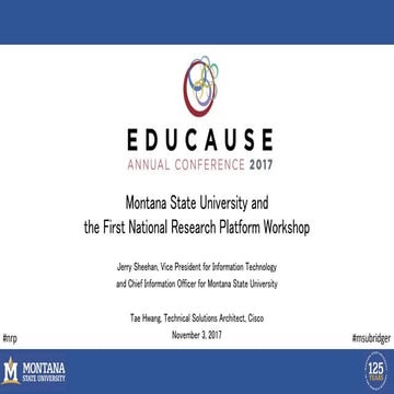 Montana State, Research Networking and the Outcomes from the First National R...