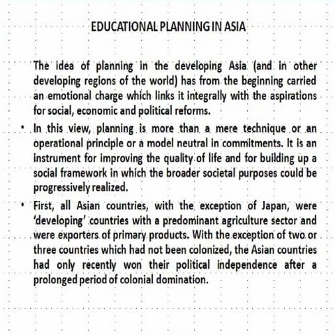 Educational Planning in Asia: Navigating the world