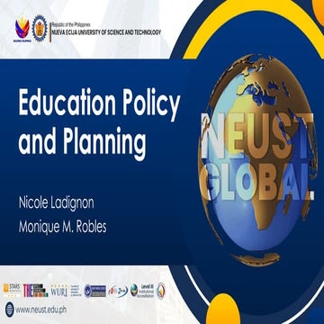 EDUC POLICY AND PLANNING for Teachers taking Masteral Degree | PPTX
