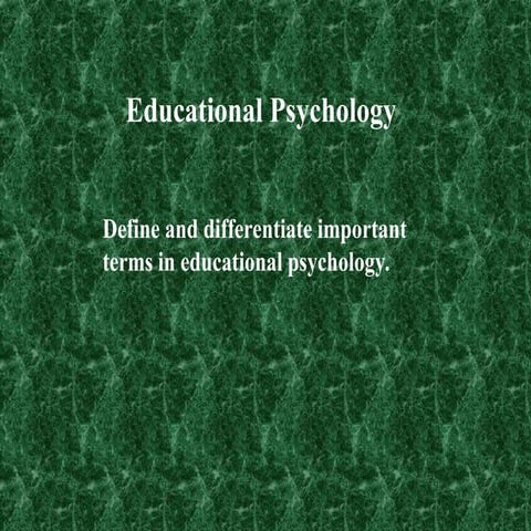 Educational Psychology | PPT