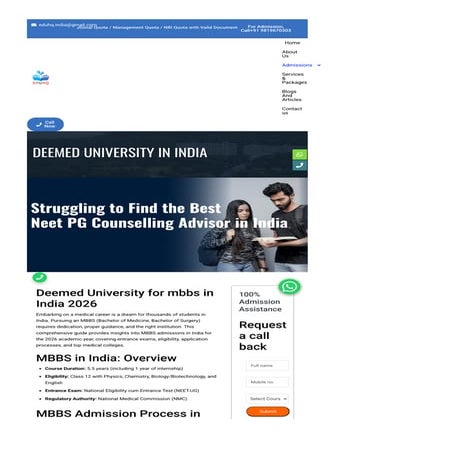 Deemed MBBS Colleges in Maharashtra 2026 – Fees & Admission Guide | PDF