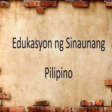 Edukasyon ng Sinaunang Pilipino