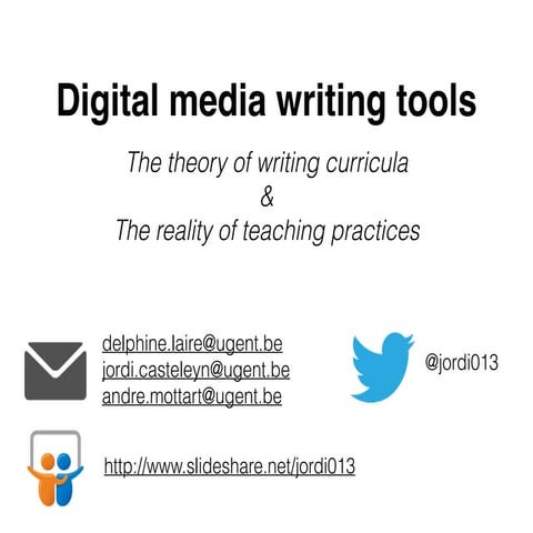 Edulearn 15 laire casteleyn mottart digital media writing tools the theory of...