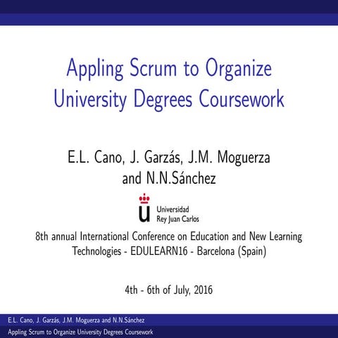 Appling Scrum to Organize University Degrees Coursework