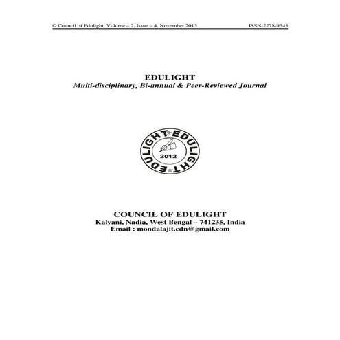 Edulight volume 2, issue - 4, nov 2013 | PDF