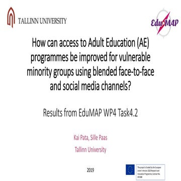 Results from EduMAP WP4 Task4.2