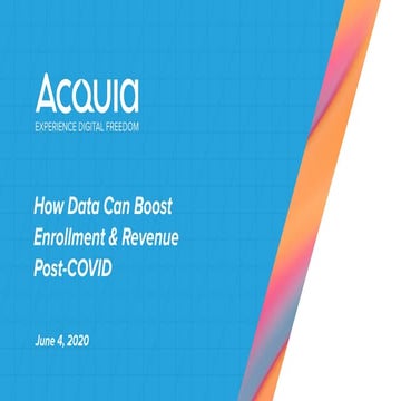 How Data Can Boost Enrollment & Revenue Post-COVID