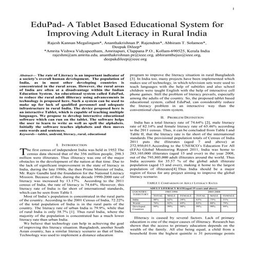 Edu pad a tablet based education system in india