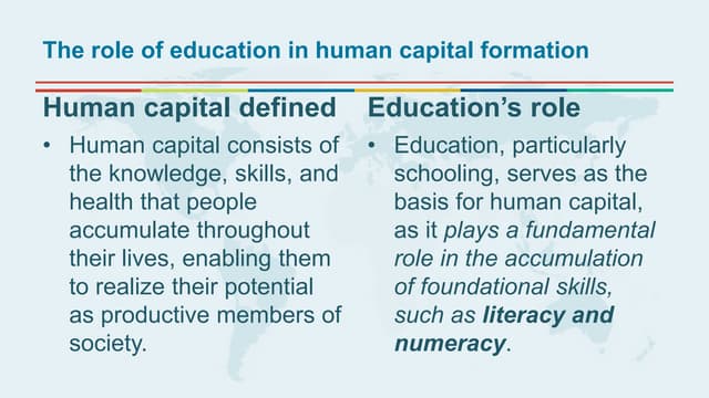 The role of education in human capital formation