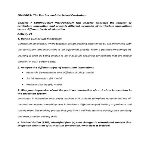 Chapter 7- Curriculum InnovationChapter 7- Curriculum Innovation.pptx