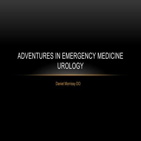 ED Urology.  Dr Dan Morrissy