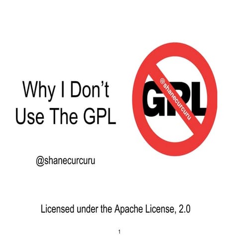 Why I Don't Use The GPL